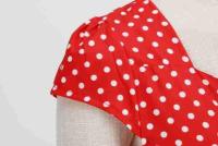 X Vestido acampanado con estampado de lunares y manga cuadrada elegante de verano para mujer - details 4