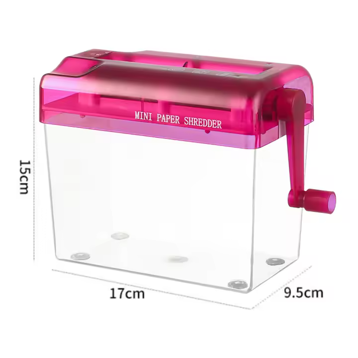 Picadora de Papel Portátil Herramienta de Corte de Documentos A4 Mini Acopladora Manivela para Recibos, Facturas, Retratos del Hogar y Oficina - 1