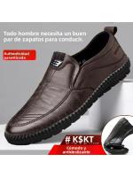Zapatos Casuales Para Hombre En Cuero PU Antideslizantes Transpirables Para Caminar Y Conducir Al Aire Libre Zapatos Ligeros Con Costuras Sólidas Para Oficina Y Trabajo - details 0