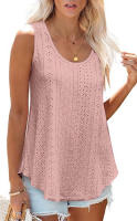 BUNO-2025 Novedad de verano, camisas para mujer, cuello redondo, sin mangas, Color sólido, camisetas sin mangas informales holgadas, blusas blancas para fiesta en la playa, camisas para mujer - details 26