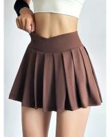 Pantalones cortos deportivos de yoga para mujer, ropa anti-caminar para correr, Falda plisada de cintura alta transpirable de secado rápido - details 9