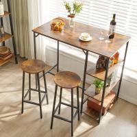 Juego de 4 Taburetes de Bar Taburete Alto para Cocina Estilo Industrial Metal y Madera 29x29x70CM - details 5