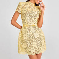 BUNO-Mini vestido de moda para mujer, manga corta con agujeros en las caderas, elegantes vestidos de playa para el verano 2025. - details 2