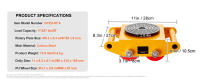 SucceBuy Machinery Skate Dolly, acero al carbono resistente, motor industrial con 4 ruedas de PU, 360 °   Rotación, tapa antideslizante - details 5