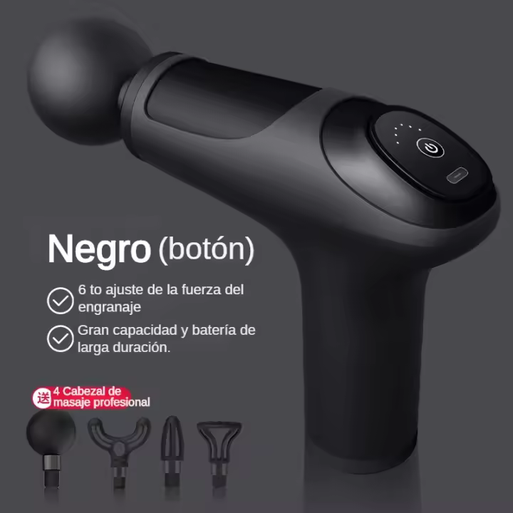 Pistola de Masajes Portátil con 4 Cabezales para Relajación y Recuperación - 1