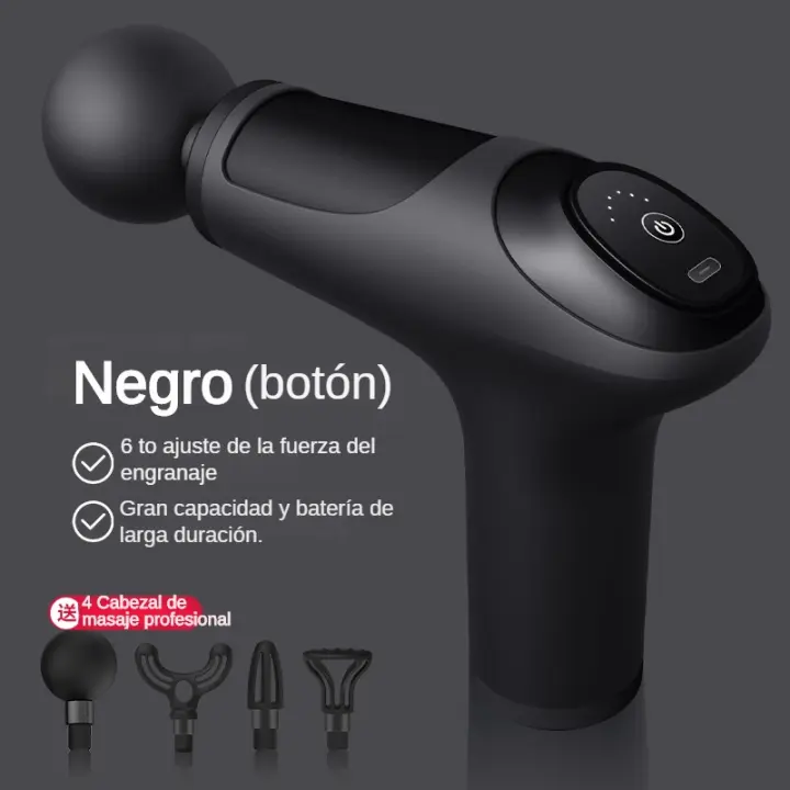 Pistola de Masajes Portátil con 4 Cabezales para Relajación y Recuperación - 1