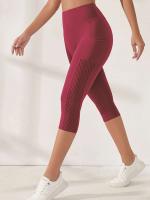 Yoga hasta los bolsillos laterales de la pantorrilla para mujer, polainas de alta elasticidad de color sólido, pantalones de entrenamiento con control del vientre - details 1