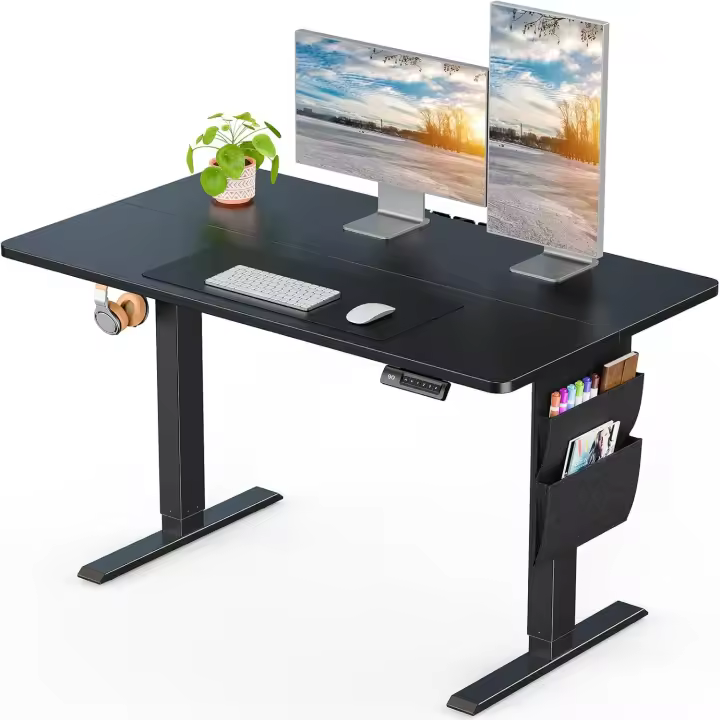 Escritorio de Altura Ajustable 100 x 60 cm Soporte de 80 kg Función de Memoria Eléctrica - 1