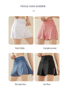 Falda de yoga de cintura alta para mujer, pantalones cortos falsos para correr y fitness, Verano - details 4