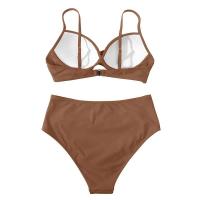 Conjunto de Bikini Sexy de dos piezas para mujer, ropa de playa Unicolor con realce, Tr de verano, Bikini Triangular, baño Ba de cintura, 2024 - details 41