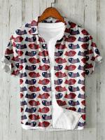 Nueva camisa de solapa de manga corta para hombre, Top informal de lino de playa hawaiano de un solo pecho para vacaciones - details 6