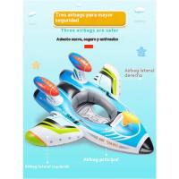 Barco Pirata Para Niños Anillo De Natación Asiento De Avión Con Pistola De Agua Piscina Agua Flotante Juguetes Montar Bote Inflable - details 3
