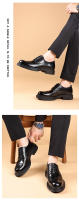 Nuevos zapatos de cuero para hombres zapatos de cuero formales estilo británico marrón que aumentan los zapatos de cuero de negocios hombres - details 10