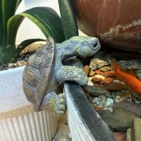 Bonitos adornos colgantes de tortuga en 3D, maceta de tortuga pequeña de dibujos animados hecha a mano, adornos decorativos de tortuga simulada para decoración del hogar - details 10