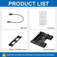 Soporte Vertical para PS4/PS4 Slim/PS4 Pro consola ventilador de refrigeración soporte refrigerador con cargador doble para mandos para PS4 Accesorios - details 7