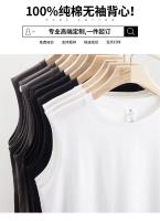 Chaleco de algodón puro pesado de estilo americano para hombre, ropa de verano para exteriores, camiseta sin mangas de Color sólido, baloncesto, Fitness, deporte Shou - details 5