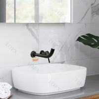 Grifo de Baño TOPX Montado en la Pared Mate Negro con Fregadero Integrado de Bronce Control Dual de Agua Caliente y Fría - details 15