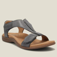 Sandalias Vintage de Punta abierta para mujer, zapatos de cuña de cuero PU, tacón medio, 35-43 talla grande, verano, 2022 - details 5