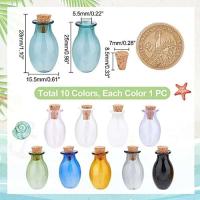 10 Uds. Botellas de vidrio, frascos de hechizos pequeños de colores, viales ovalados con tapón de corcho, botella a la deriva - details 5