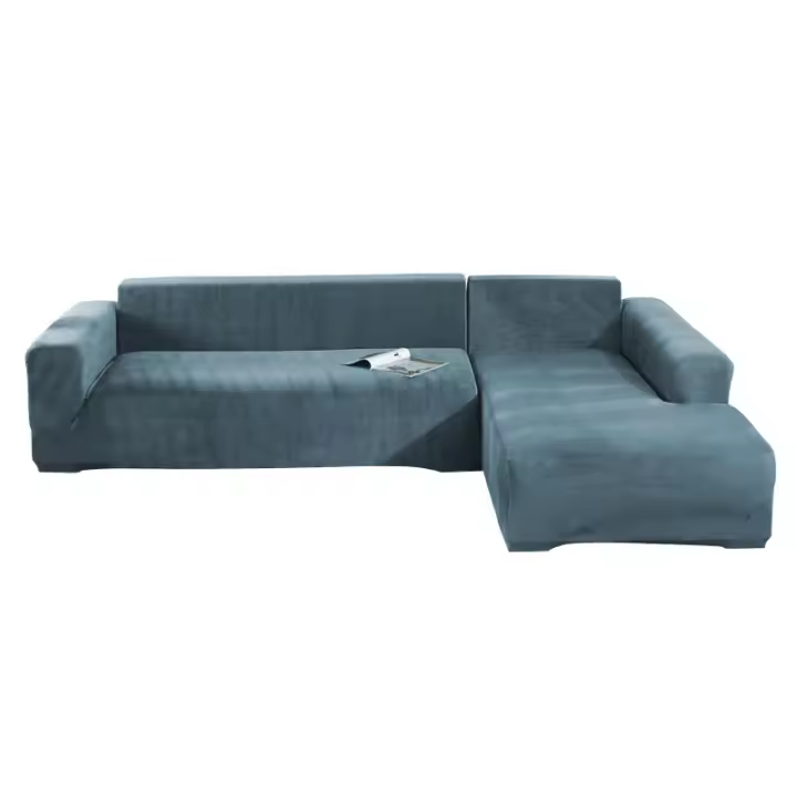 Funda para 2 y 4 protectores de sofá de terciopelo suave, funda para reposabrazos elástica verde oscuro, 3 s, 190-230 cm - 1
