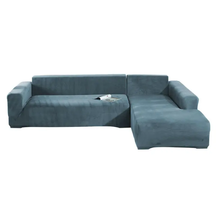 para 2, Funda y 4 Protectores de Sofá de Terciopelo Suave, Funda de Reposabrazos Elástica Verde Oscuro, 3 s, 190-230 cm 2, Protector, , s, - 1