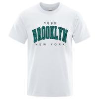 Camiseta de algodón con estampado de Brooklyn para hombre, ropa de calle de alta calidad, de marca, de verano, 1898 - details 5
