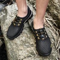 Zapatos de malla con suela de goma gruesa, zapatos adhesivos en frío hechos a mano para deportes casuales al aire libre para hombres. - details 11