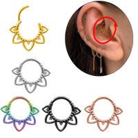Pendientes de acero quirúrgico con circonita cúbica para mujer, aros de encaje con forma de corazón, serpiente, flor, Septum, Pierci, 100%, 316L, 16G, 1 unidad - details 0