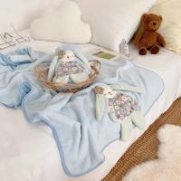 Toalla de baño de conejo de orejas largas para niños, paño de terciopelo de peluche súper suave y lindo, 70x140cm - details 9