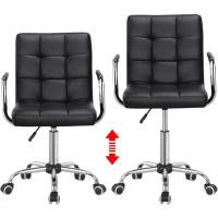 Silla de Oficina Giratoria con Ruedas Ajustable en Altura, Carga de 120Kg, Respaldar Marrón Claro - details 24