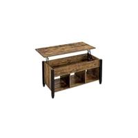 Mesa de Café Industrial Diseñada Mesa Elevable de Centro con Revistero - details 7