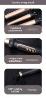 Láser 3 en 1 Interchangeable Irón de Cabello para Estilo Rápido Calentamiento Barro de Cerámica Apto para Todo Tipo de Cabello Fabricado en China - details 8