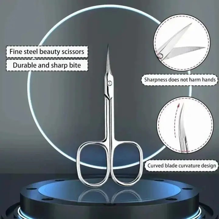 Tijeras ergonómicas para cutículas: profesional de acero inoxidable, cortaúñas hipoalergénico, diseño ambidiestro - 1