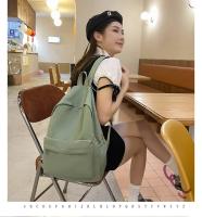 Mochila escolar impermeable de gran capacidad para mujer, mochila escolar con cremallera suave, Color sólido, mochila informal para adolescentes y niñas, suministro para estudiantes - details 20