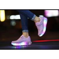 Zapatillas luminosas de dos ruedas con carga USB 2025, zapatos de patín con luz Led para niños, zapatillas de deporte para niños - details 17