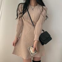Vestidos básicos de invierno 2023, minivestidos bonitos de punto, túnica de manga larga, vestido suéter dulce - details 19