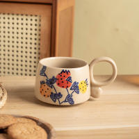 Taza de café retro de cerámica de alto valor, taza de café con leche de cerámica gruesa, taza de café, nicho japonés pintado a mano pastoral - details 7