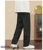 Jeans casuales para hombre Moda Pierna ancha hasta el tobillo Color Azul claro Gris Negro Talla 3XL - details 12