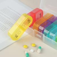 Organizador de pastillas de 7 días a prueba de humedad, pastillero semanal a prueba de polvo con 14 rejillas, dispensador de pastillas portátil de gran capacidad con marca semanal - details 3