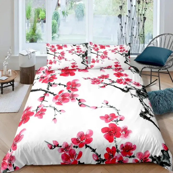 Rústica Cubierta de Edredón Pintada a Mano Estilo Japonés Ideal para Decoración de Dormitorio - 1