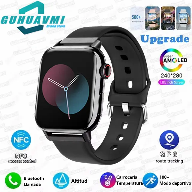 Reloj inteligente Series 10 para  iOS Watch 10 GPS relojes inteligentes masculinos 100 + modo deportivo, nfc, llamadas bluetooth, relojes inteligentes femeninos impermeables, 500 + fondos de pantalla personalizados, regalos de moda, para Android IOS,2024 - 1