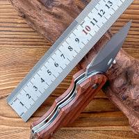 Cuchillo Plegable Portátil EDC Para Camping Y Caza Táctica Hoja De Acero Inoxidable Duradero Con Abrebotellas Y Mango De Madera - details 3