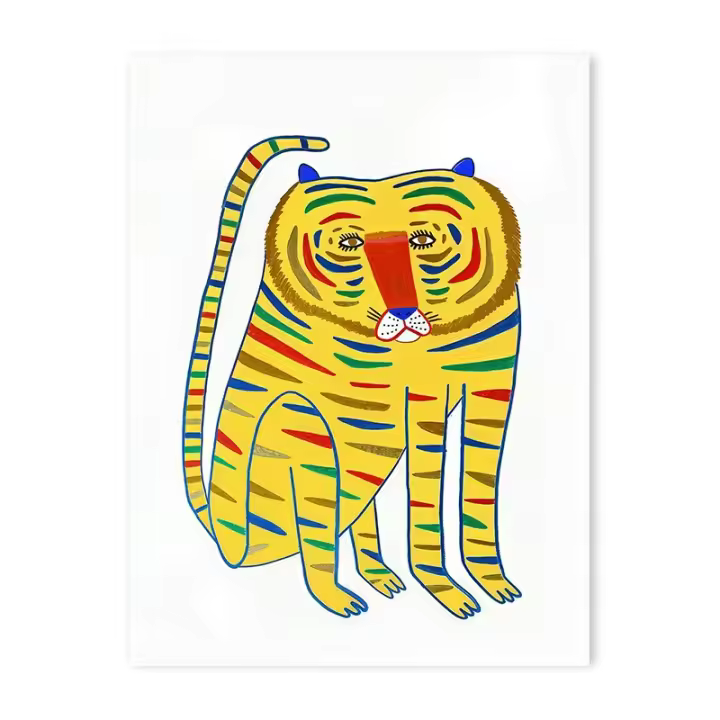 Póster de tigre clásico, pintura en lienzo de Graffiti abstracto, decoración de arte de la pared adecuada para sala de estar, sala audiovisual - 1