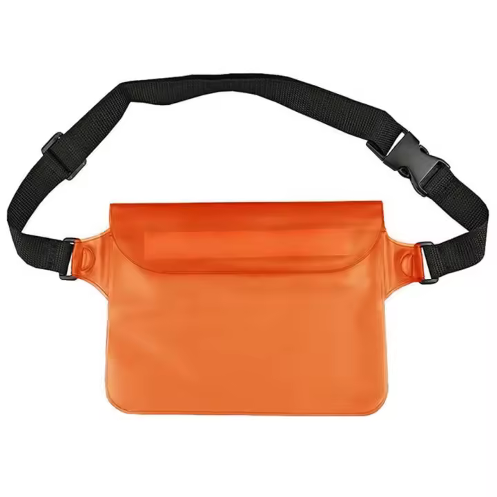 Bolsa gruesa impermeable para teléfono, bolsa impermeable de cintura plegable transparente, bolsa de almacenamiento suave subacuática para natación, deportes al aire libre - 1