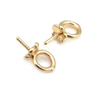 Perlas de latón de alta calidad con baño de oro de 18K, media perforación, para conectar dijes, tapas de perlas, accesorios para la fabricación de joyería DIY para mujeres - details 2