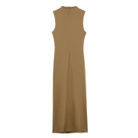 - Diseño plisado sin mangas, color sólido, temperamento elegante, cintura recta, vestido, falda larga, ropa de mujer. - details 2