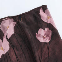 OUWU- Media Falda De Mujer Estilo Retro Elegante Textura Impresa Otoño Nueva Media Falda Midi - details 6