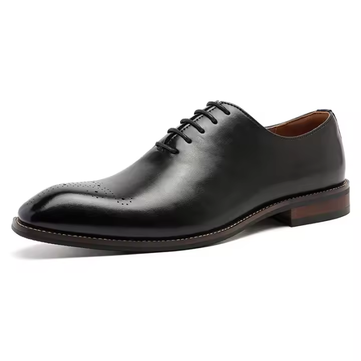 Cuero que aumenta la altura estilo británico cabeza cuadrada zapatos Oxford casuales zapatos de cuero para hombres - 1