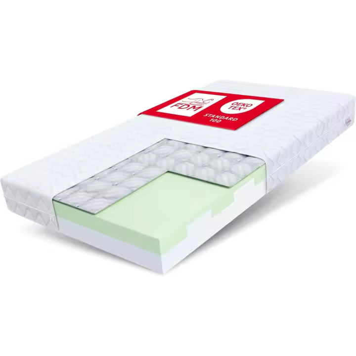 Infantil de Espuma FDM Paulo, 80 x 160 cm, Grado de firmeza H3, 9 Zonas, Altura 16 cm, alforfón, Apto para alérgicos, Certificado Öko-Tex, Espuma de Poliuretano Blanco - 1