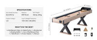 SucceBuy Mesa de Shuffleboard, 9 pies con luz LED, Sala de juegos familiar, Combo 2 en 1 de Shuffleboard y Bolos, Resistente a los arañazos, Patas, 8 Discos, Juego de Bolos, Cera, Cepillo - details 6